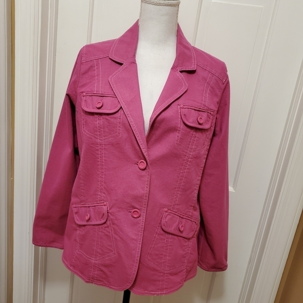 Denim & Co. Pink Denim Blazer - Medium 💗